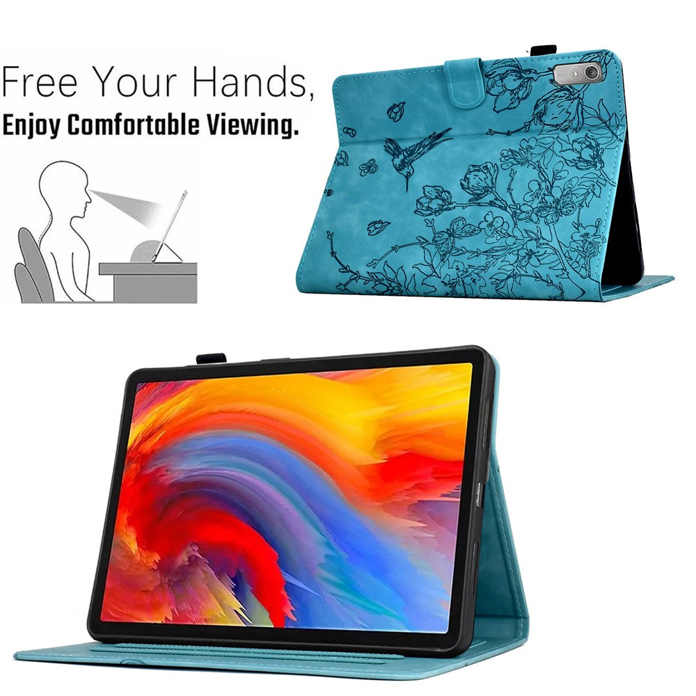 For Lenovo Tab P11 Gen 2 TB-350 / Xiaoxin Pad Plus (2023) Case Card Holder Leather Tablet Cover - Baby Blue