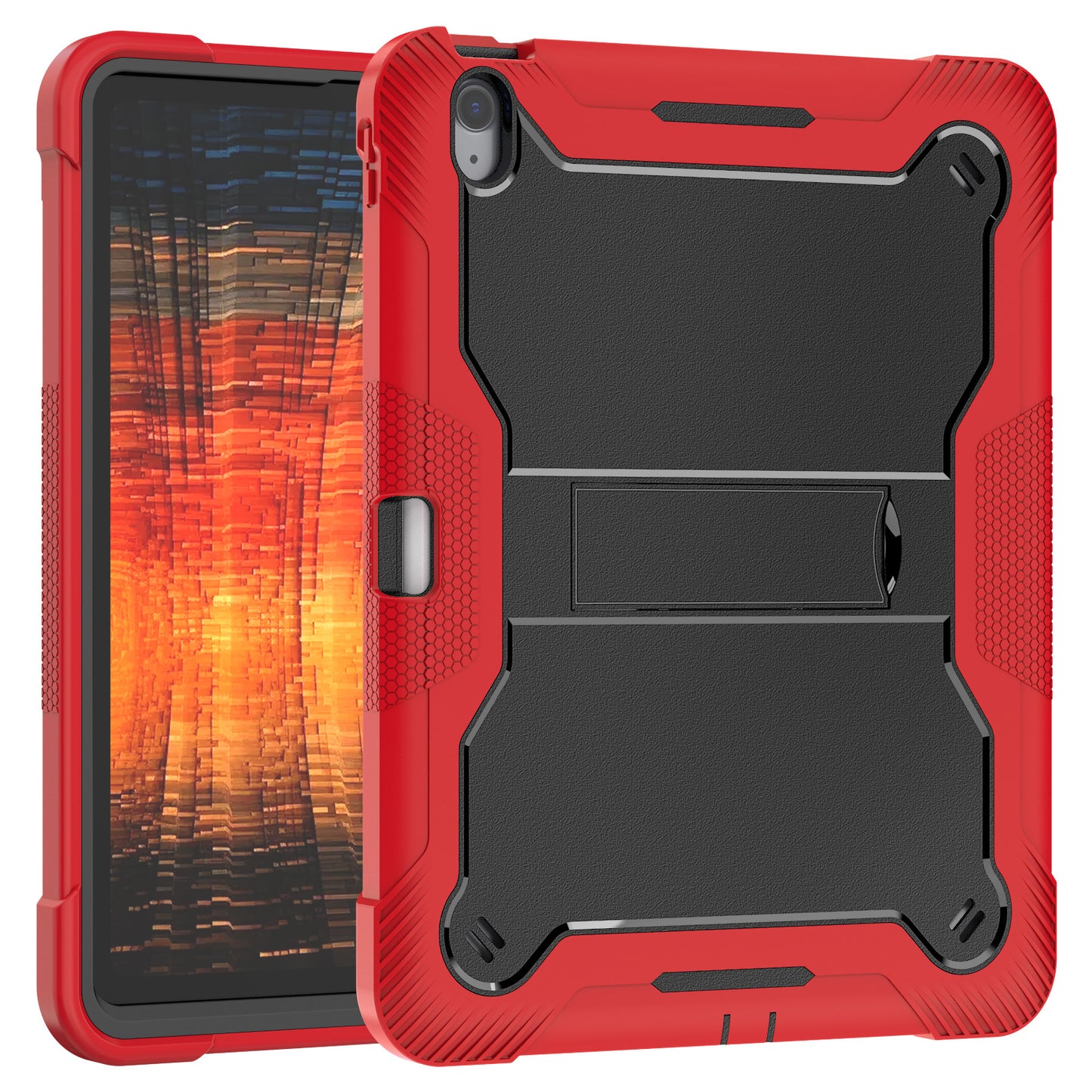 Bulk Buy Tablet Case For Samsung Galaxy Tab S9 FE / Tab S9 X710 / X716B / X718U Kickstand Silicone + PC Impact Protective Tablet Cover - Red