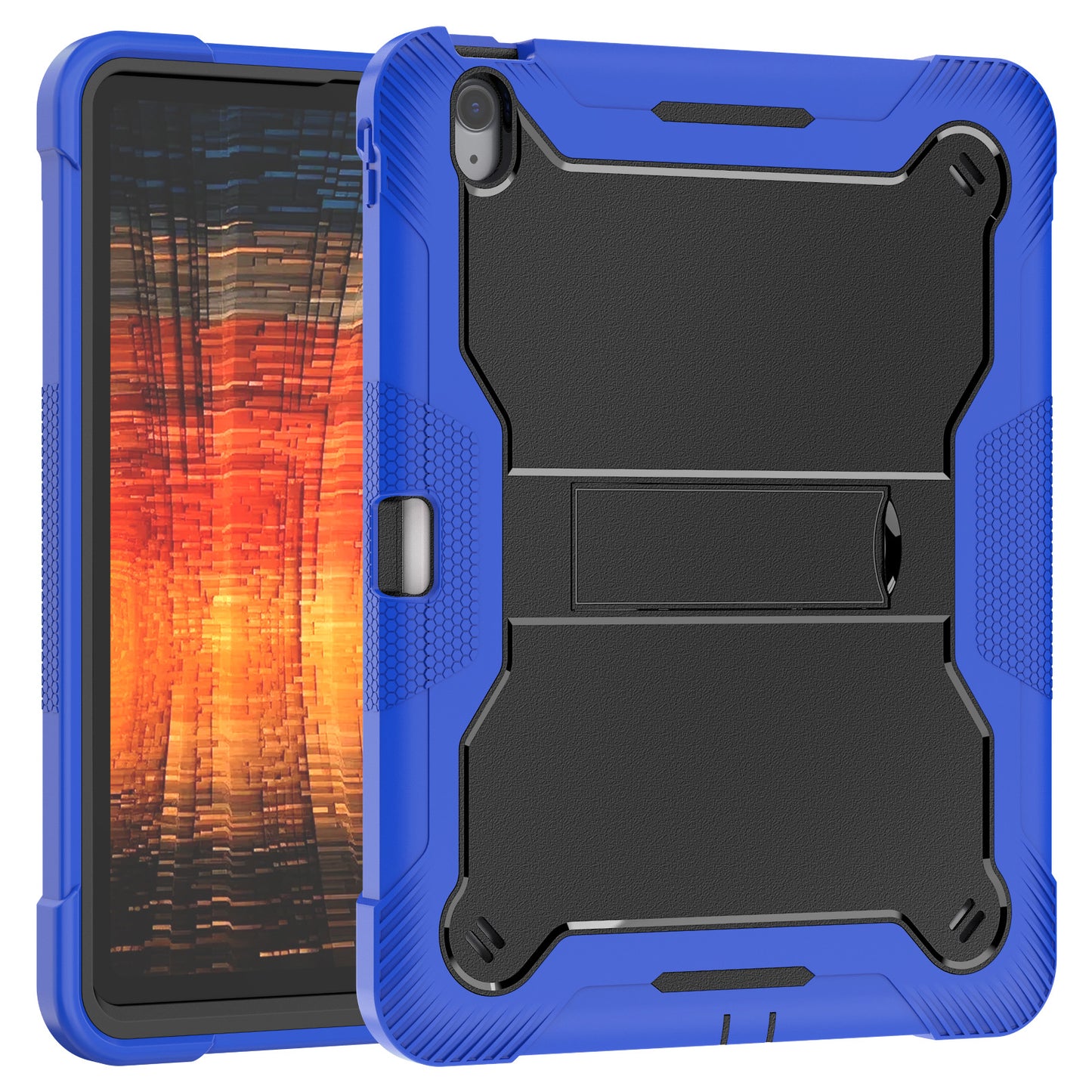 Bulk Buy Tablet Case For Samsung Galaxy Tab S9 FE / Tab S9 X710 / X716B / X718U Kickstand Silicone + PC Impact Protective Tablet Cover - Dark Blue+Black