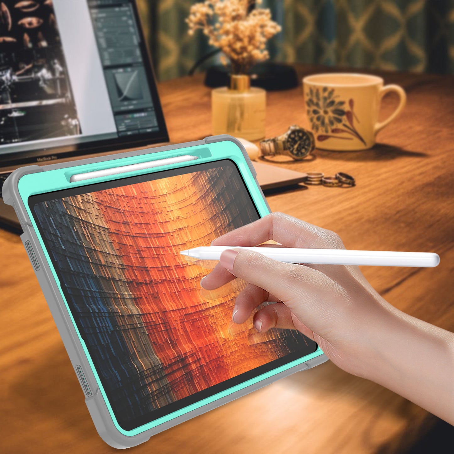 Bulk Buy Tablet Case For Samsung Galaxy Tab S10+ / S9 FE+ / S9+ Kickstand Silicone + PC Impact Protective Tablet Cover - Black