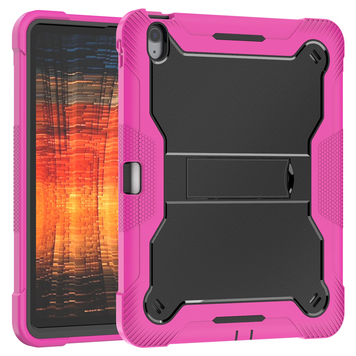 Bulk Buy Tablet Case For Samsung Galaxy Tab S10+ / S9 FE+ / S9+ Kickstand Silicone + PC Impact Protective Tablet Cover - Rose+Black