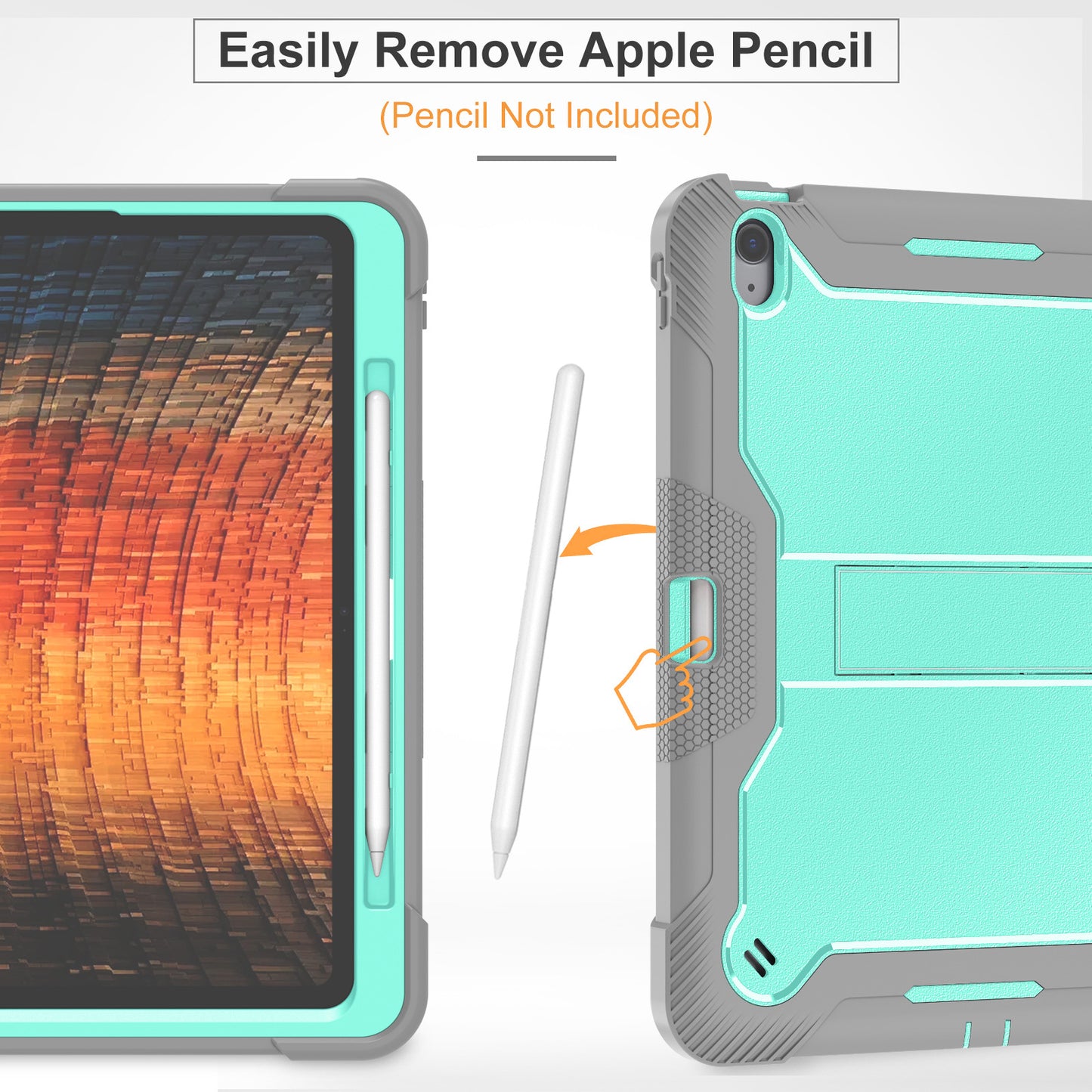 Bulk Buy Tablet Case For Samsung Galaxy Tab S10+ / S9 FE+ / S9+ Kickstand Silicone + PC Impact Protective Tablet Cover - Mint Green+Grey