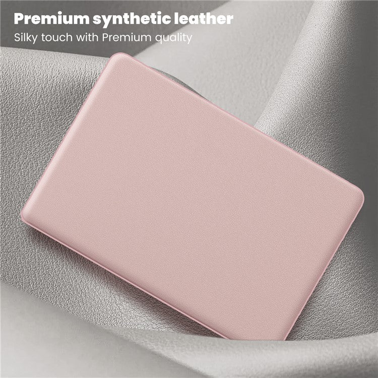 For Macbook Air 15 inch (2025) / (2024) / (2023) (M2 A2941 / M3 A3114) Laptop Case Anti-Slip PC+PU Leather Flip Cover - Pink