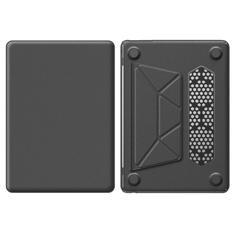 For Macbook Air 15 inch (2025) / (2024) / (2023) (M2 A2941 / M3 A3114) Laptop Case Anti-Slip PC+PU Leather Flip Cover - Grey