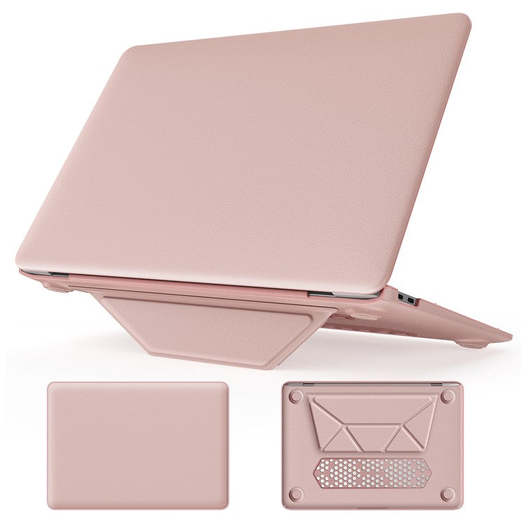 For MacBook Air 13 inch (2020) / (2018) A2337 M1 A2179 A1932 Laptop Case Anti-Slip PC+PU Leather Flip Cover - Pink