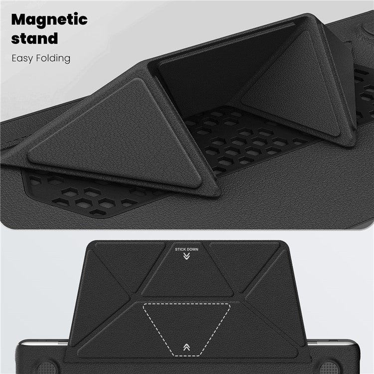 For MacBook Air 13 inch (2020) / (2018) A2337 M1 A2179 A1932 Laptop Case Anti-Slip PC+PU Leather Flip Cover - Black