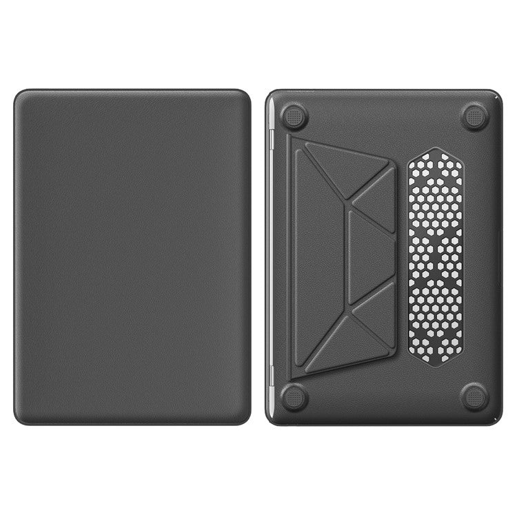 For MacBook Air 13 inch (2020) / (2018) A2337 M1 A2179 A1932 Laptop Case Anti-Slip PC+PU Leather Flip Cover - Grey
