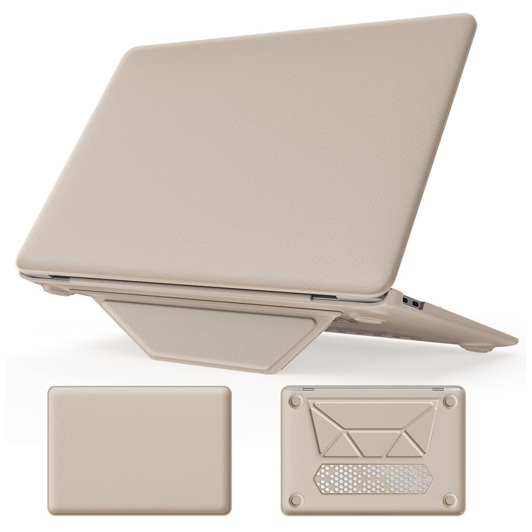 For MacBook Air 13 inch (2020) / (2018) A2337 M1 A2179 A1932 Laptop Case Anti-Slip PC+PU Leather Flip Cover - Gold