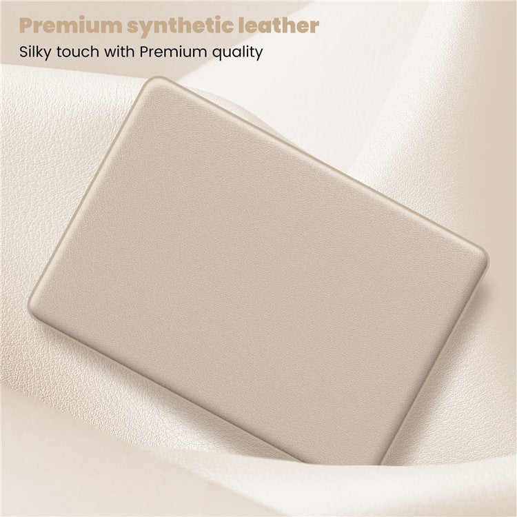 For MacBook Air 13 inch (2020) / (2018) A2337 M1 A2179 A1932 Laptop Case Anti-Slip PC+PU Leather Flip Cover - Gold