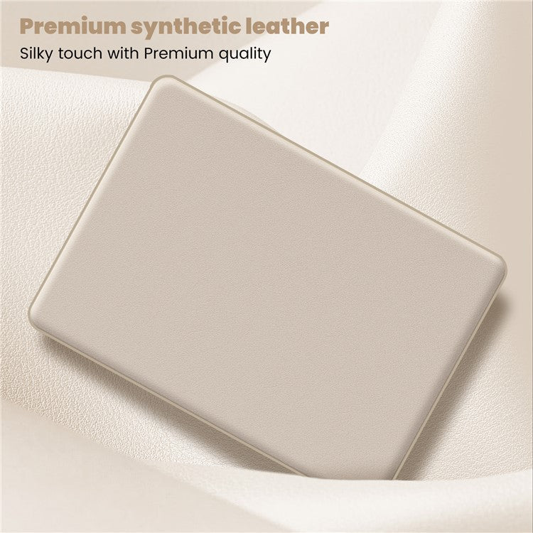 For MacBook Air 13 inch (2025) / (2024) M3 A3113 / (2022) M2 A2681 Laptop Case Anti-Slip PC+PU Leather Flip Cover - Gold