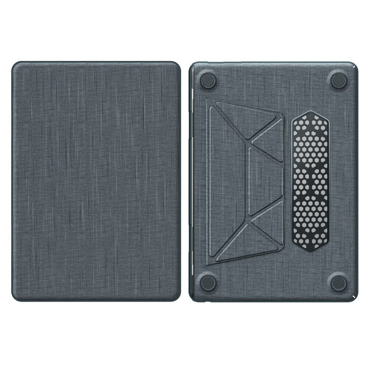 For Macbook Air 15 inch (2025) / (2024) M3 A3114 / (2023) M2 A2941 Laptop Case Anti-Slip PC+Cloth Flip Cover - Grey