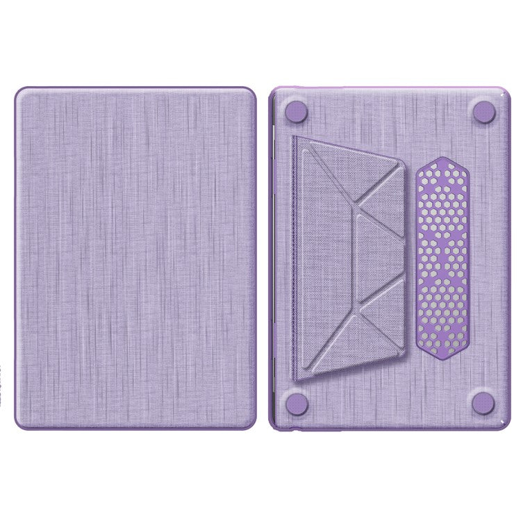 For Macbook Air 15 inch (2025) / (2024) M3 A3114 / (2023) M2 A2941 Laptop Case Anti-Slip PC+Cloth Flip Cover - Purple