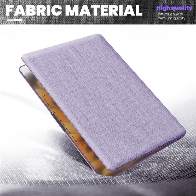 For Macbook Air 15 inch (2025) / (2024) M3 A3114 / (2023) M2 A2941 Laptop Case Anti-Slip PC+Cloth Flip Cover - Purple