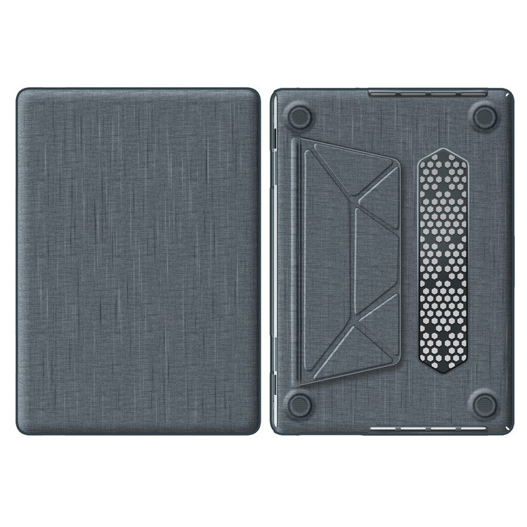 For MacBook Pro 16 inch (2024) / (2023) / (2021) A2485 M1 Pro  /  M1 Max / A2780 / M3 A2991 Laptop Case Anti-Slip PC+Cloth Flip Cover - Grey