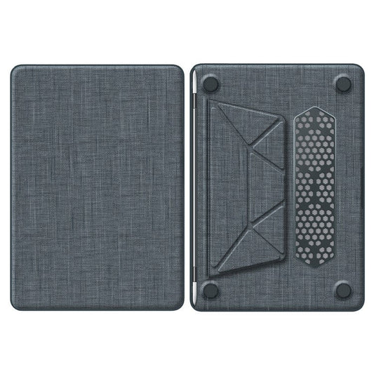 For MacBook Air 13 inch (2020) / (2018) A2337 M1 A2179 A1932 Laptop Case Anti-Slip PC+Cloth Flip Cover - Grey
