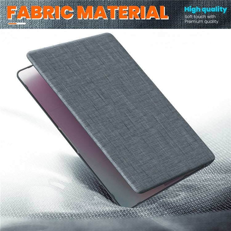 For MacBook Air 13 inch (2020) / (2018) A2337 M1 A2179 A1932 Laptop Case Anti-Slip PC+Cloth Flip Cover - Grey