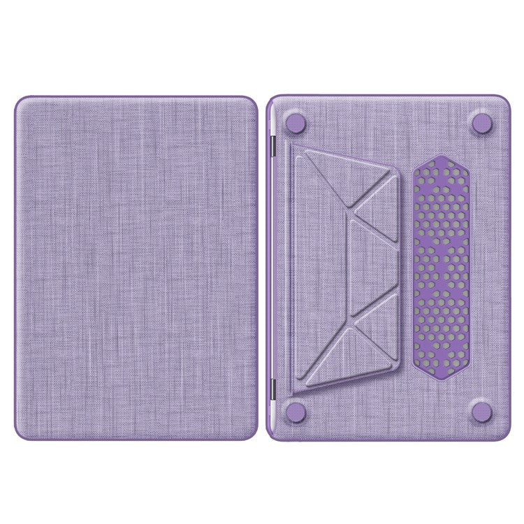 For MacBook Air 13 inch (2020) / (2018) A2337 M1 A2179 A1932 Laptop Case Anti-Slip PC+Cloth Flip Cover - Purple