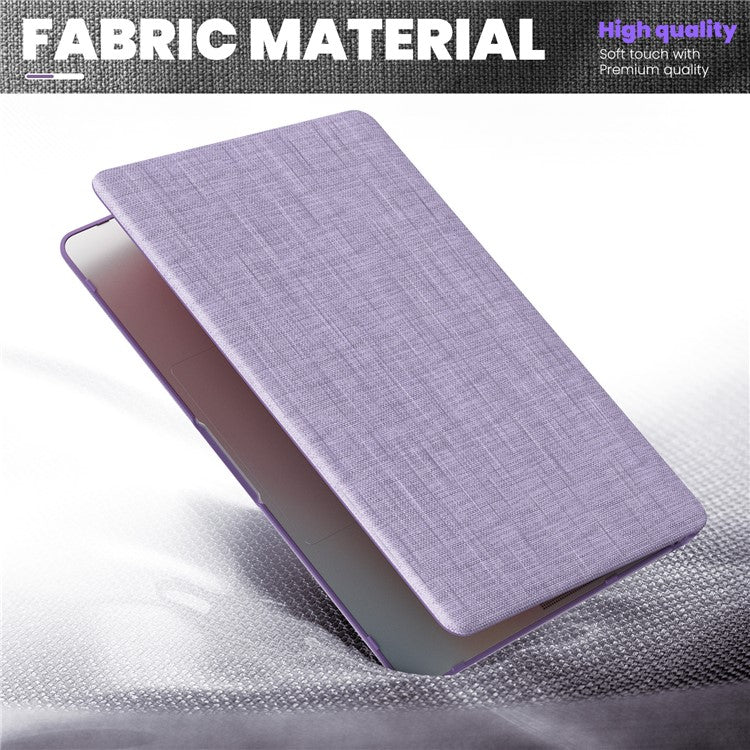 For MacBook Air 13 inch (2020) / (2018) A2337 M1 A2179 A1932 Laptop Case Anti-Slip PC+Cloth Flip Cover - Purple