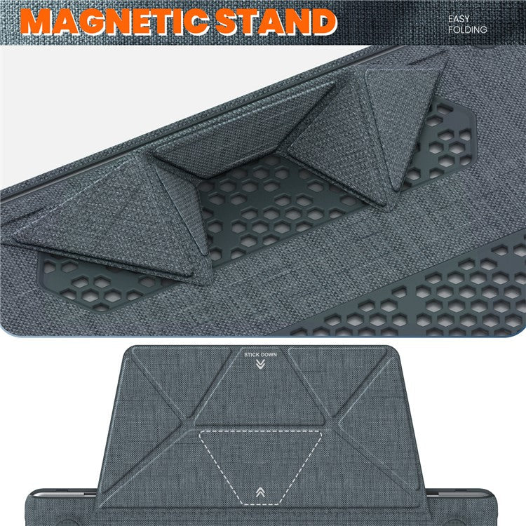 For MacBook Pro 13 inch (2022) / (2020) / (2018) A2338 M1 / M2 A2289 A2251 A2159 A1989 A1706 A1708 Laptop Case Anti-Slip PC+Cloth Flip Cover - Grey