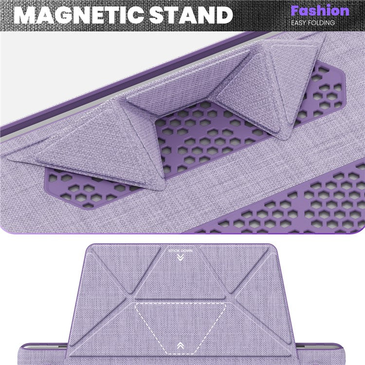 For MacBook Pro 13 inch (2022) / (2020) / (2018) A2338 M1 / M2 A2289 A2251 A2159 A1989 A1706 A1708 Laptop Case Anti-Slip PC+Cloth Flip Cover - Purple