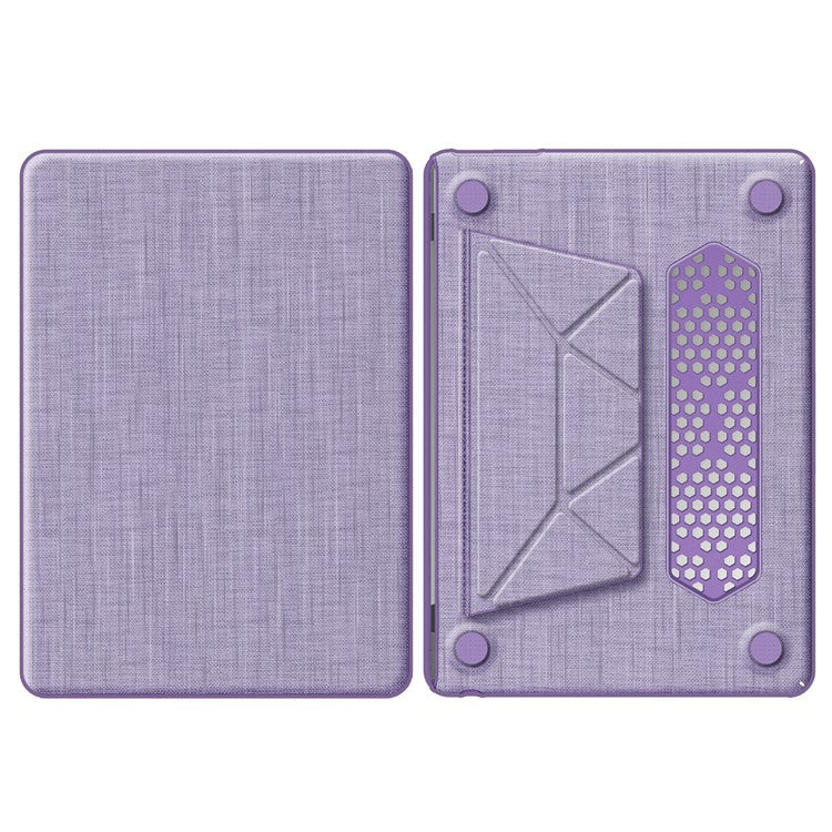 For MacBook Air 13 inch (2025) / (2024) M3 A3113 / (2022) M2 A2681 Laptop Case Anti-Slip PC+Cloth Flip Cover - Purple