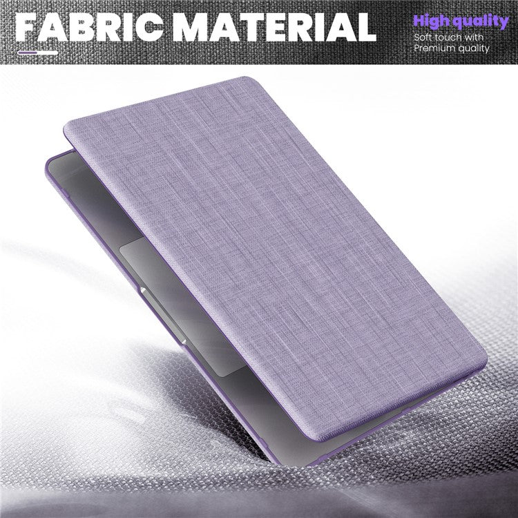 For MacBook Air 13 inch (2025) / (2024) M3 A3113 / (2022) M2 A2681 Laptop Case Anti-Slip PC+Cloth Flip Cover - Purple