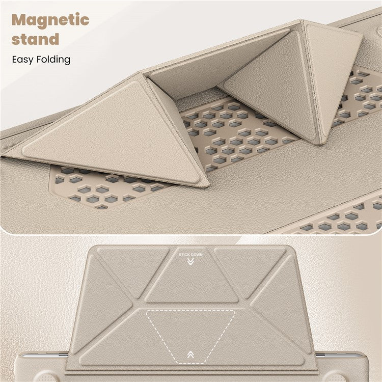 For MacBook Pro 14 inch (2023) / (2021) A2442 M1 Pro / M1 Max / A2779 / M3 A2918 A2992 Laptop Case Anti-Slip PC+PU Leather Flip Cover - Gold