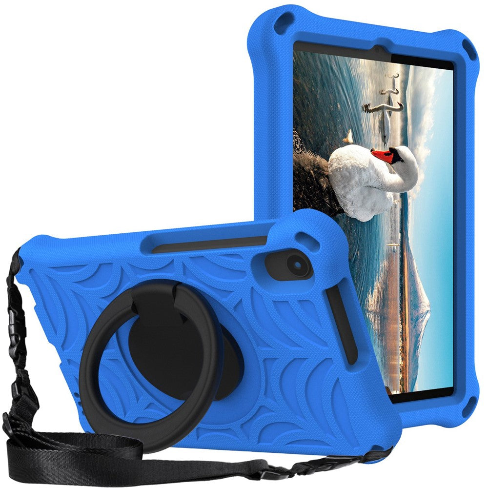 For Lenovo Tab M8 TB-8505/TB-8705/TB-8506 (2021) Shockproof EVA Case Anti-Scratch Protective Cover Kickstand Tablet Case with Shoulder Strap - Blue