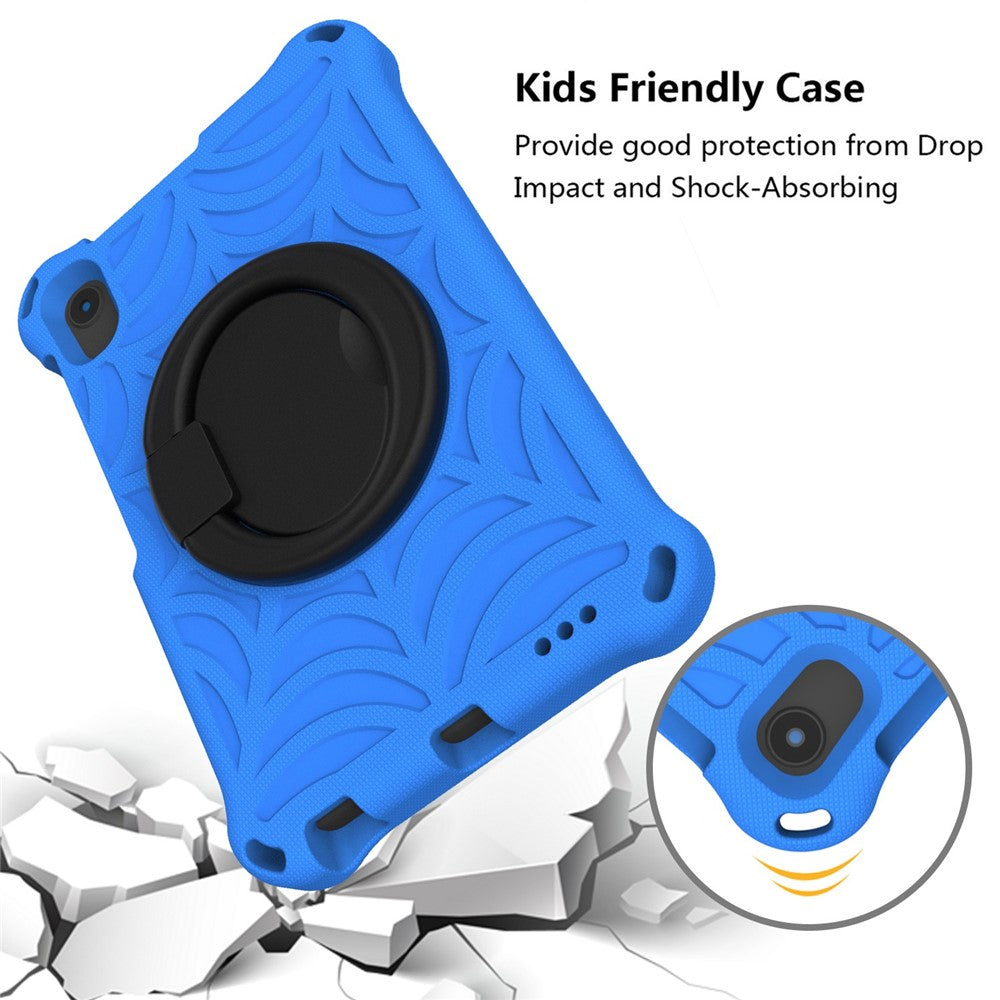 For Lenovo Tab M8 TB-8505/TB-8705/TB-8506 (2021) Shockproof EVA Case Anti-Scratch Protective Cover Kickstand Tablet Case with Shoulder Strap - Blue