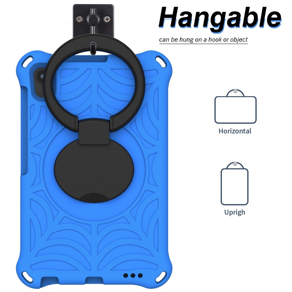 For Lenovo Tab M8 TB-8505/TB-8705/TB-8506 (2021) Shockproof EVA Case Anti-Scratch Protective Cover Kickstand Tablet Case with Shoulder Strap - Blue