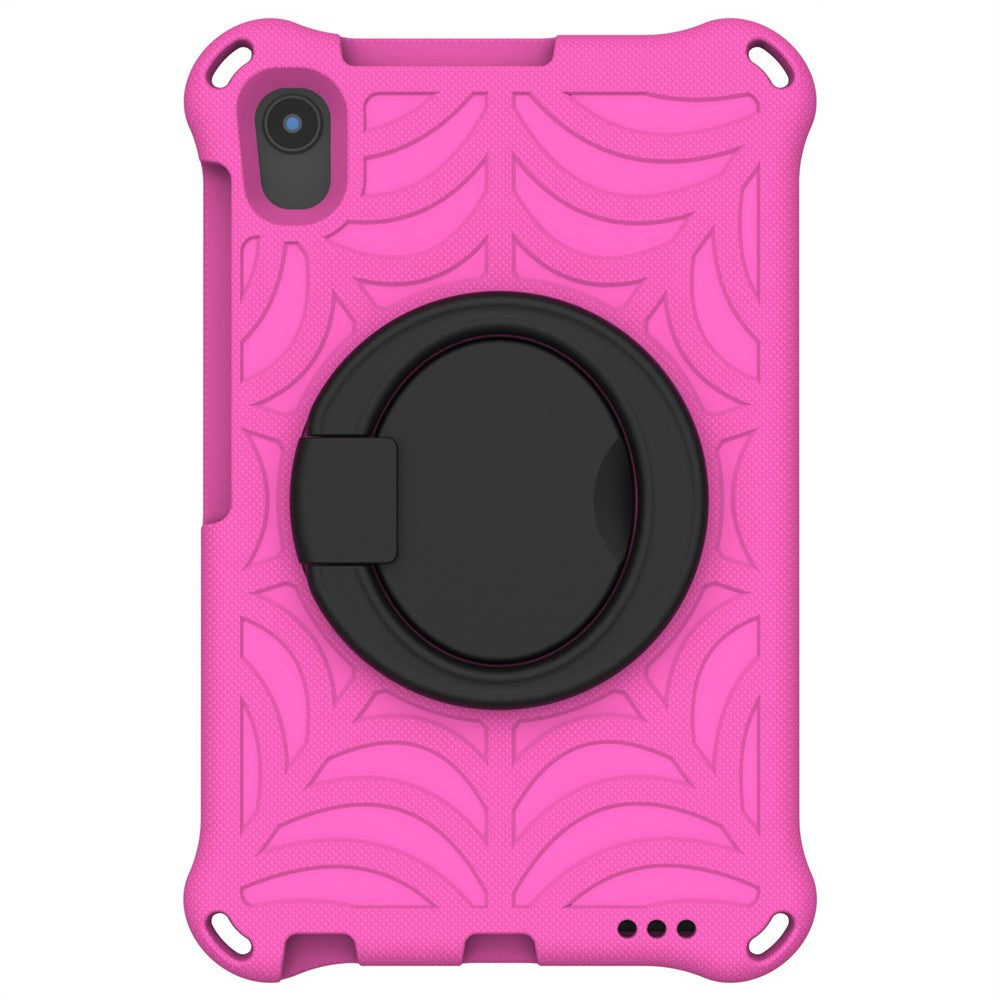 For Lenovo Tab M8 TB-8505/TB-8705/TB-8506 (2021) Shockproof EVA Case Anti-Scratch Protective Cover Kickstand Tablet Case with Shoulder Strap - Rose