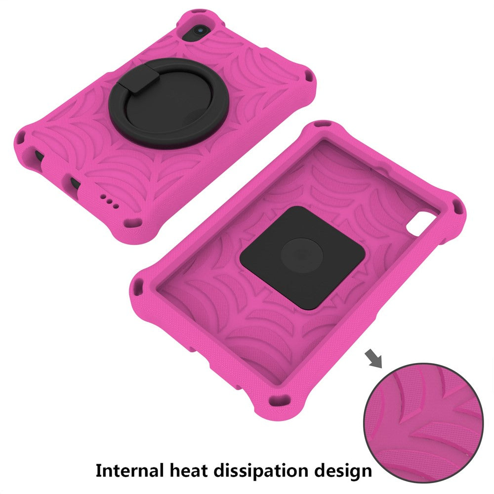 For Lenovo Tab M8 TB-8505/TB-8705/TB-8506 (2021) Shockproof EVA Case Anti-Scratch Protective Cover Kickstand Tablet Case with Shoulder Strap - Rose