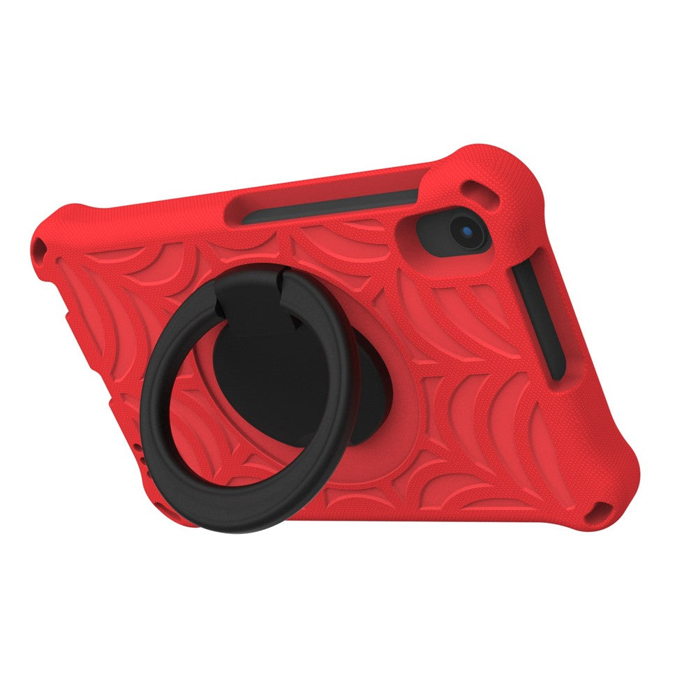 For Lenovo Tab M8 TB-8505/TB-8705/TB-8506 (2021) Shockproof EVA Case Anti-Scratch Protective Cover Kickstand Tablet Case with Shoulder Strap - Red