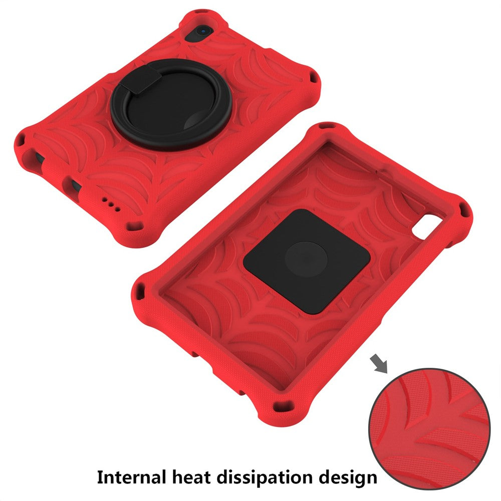 For Lenovo Tab M8 TB-8505/TB-8705/TB-8506 (2021) Shockproof EVA Case Anti-Scratch Protective Cover Kickstand Tablet Case with Shoulder Strap - Red