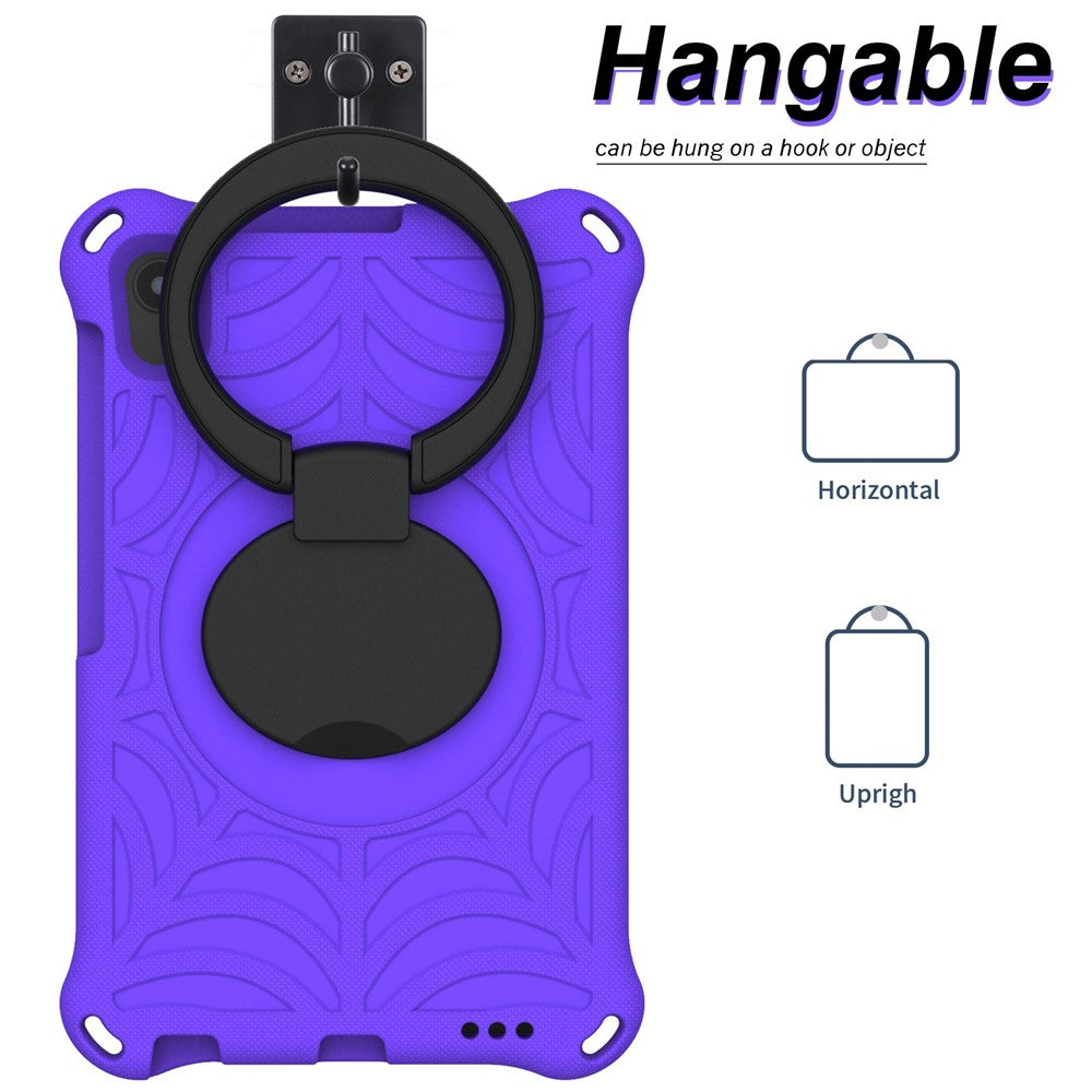 For Lenovo Tab M8 TB-8505/TB-8705/TB-8506 (2021) Shockproof EVA Case Anti-Scratch Protective Cover Kickstand Tablet Case with Shoulder Strap - Purple