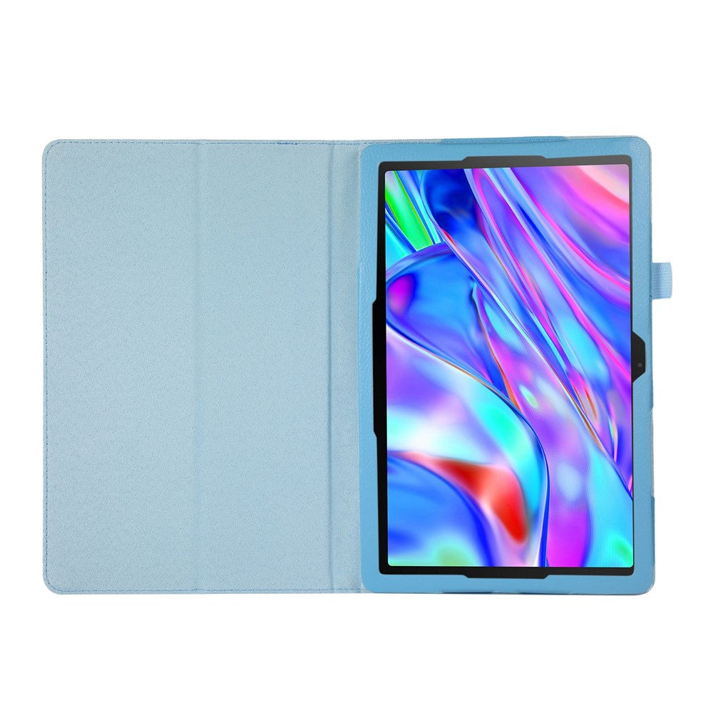 Shockproof Case for Lenovo Tab M10 Plus (3rd Gen) / Xiaoxin Pad 2022 10.6 inch Litchi Texture PU Leather Folio Flip Cover Folding Stand Tablet Case - Baby Blue