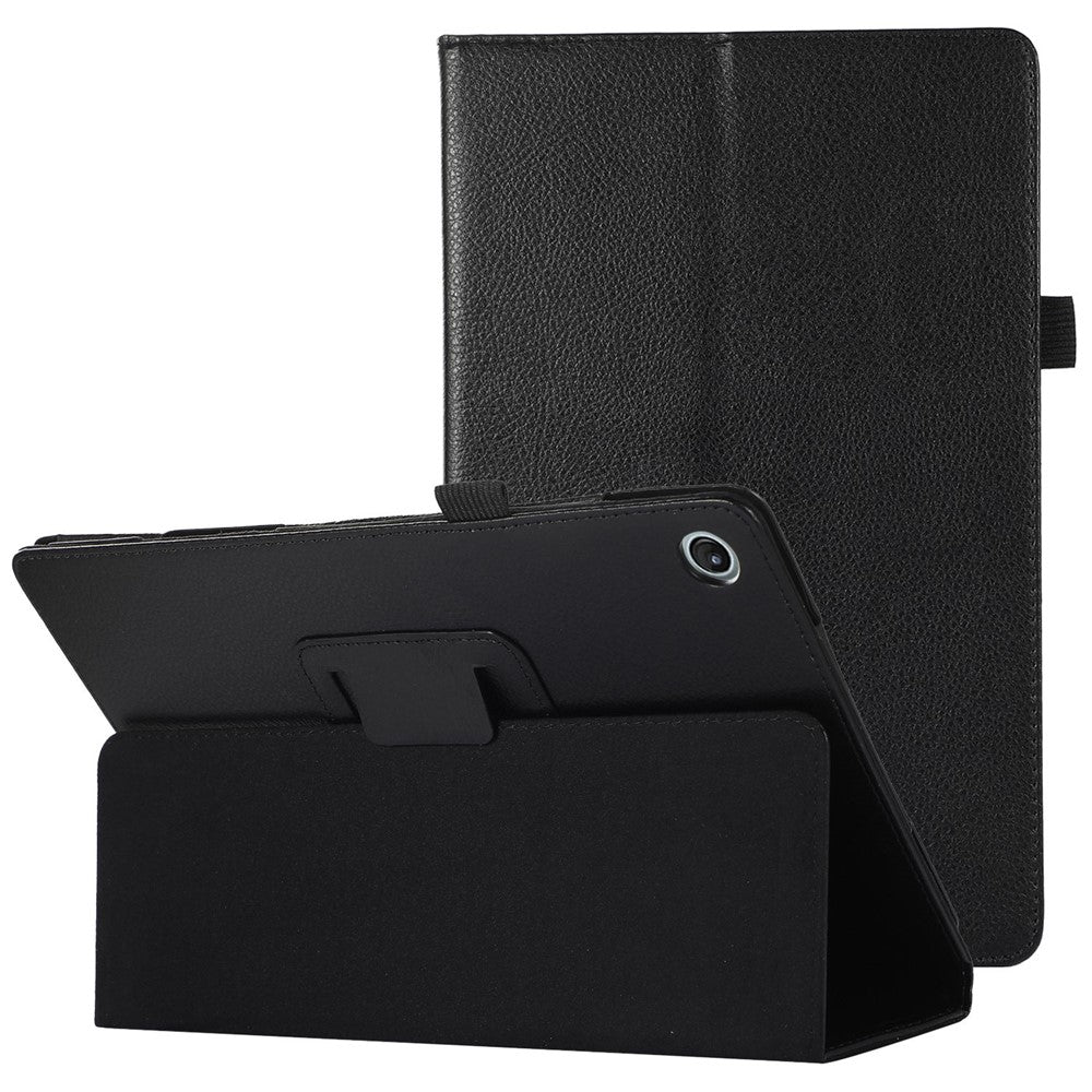 Shockproof Case for Lenovo Tab M10 Plus (3rd Gen) / Xiaoxin Pad 2022 10.6 inch Litchi Texture PU Leather Folio Flip Cover Folding Stand Tablet Case - Black