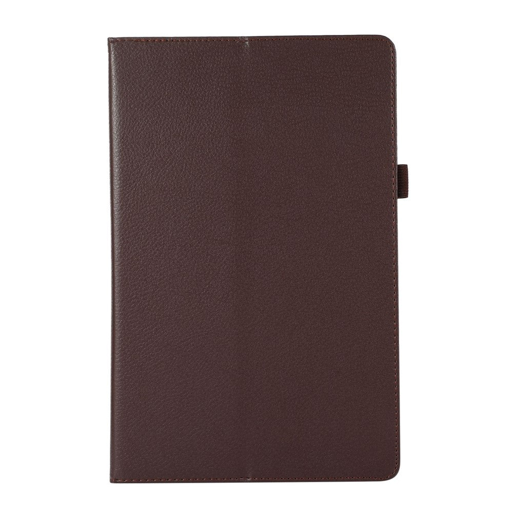 Shockproof Case for Lenovo Tab M10 Plus (3rd Gen) / Xiaoxin Pad 2022 10.6 inch Litchi Texture PU Leather Folio Flip Cover Folding Stand Tablet Case - Brown