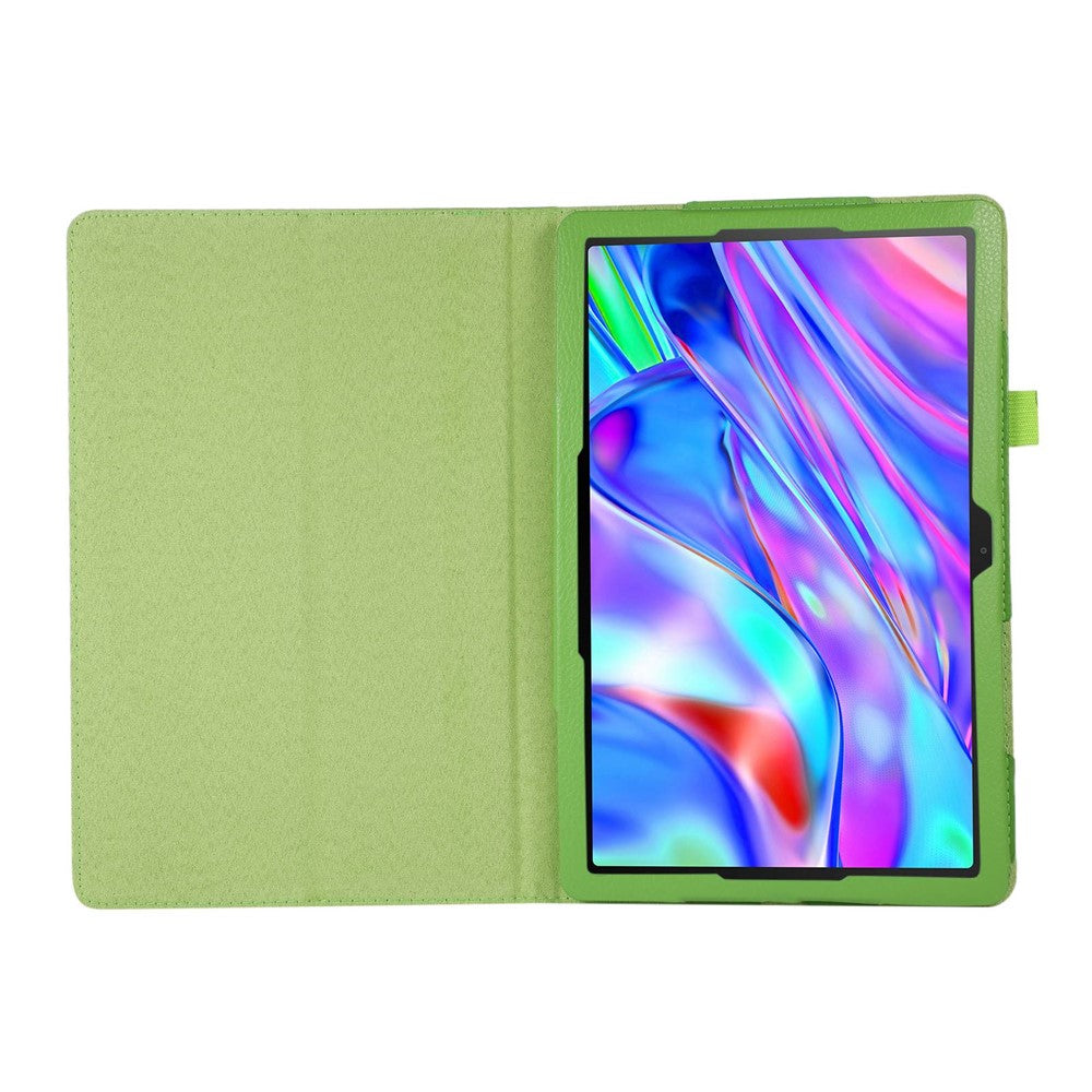 Shockproof Case for Lenovo Tab M10 Plus (3rd Gen) / Xiaoxin Pad 2022 10.6 inch Litchi Texture PU Leather Folio Flip Cover Folding Stand Tablet Case - Green