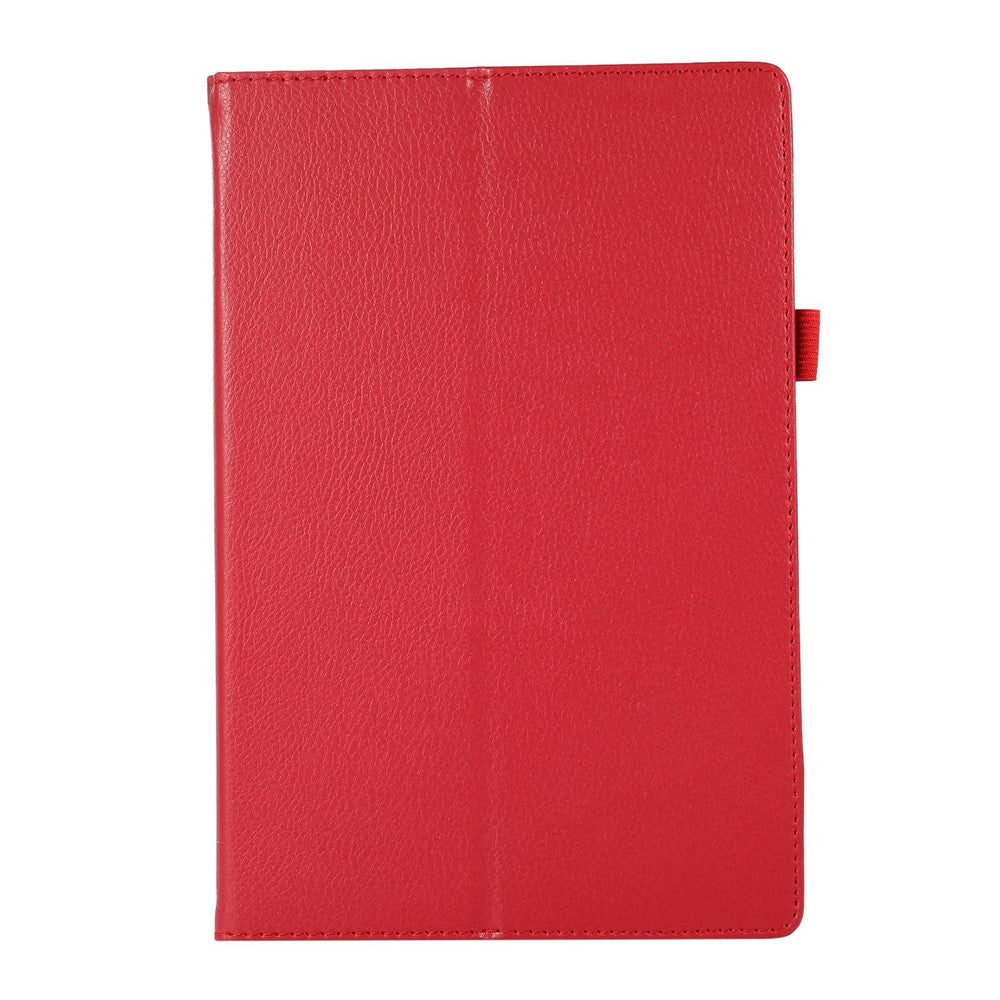Shockproof Case for Lenovo Tab M10 Plus (3rd Gen) / Xiaoxin Pad 2022 10.6 inch Litchi Texture PU Leather Folio Flip Cover Folding Stand Tablet Case - Red