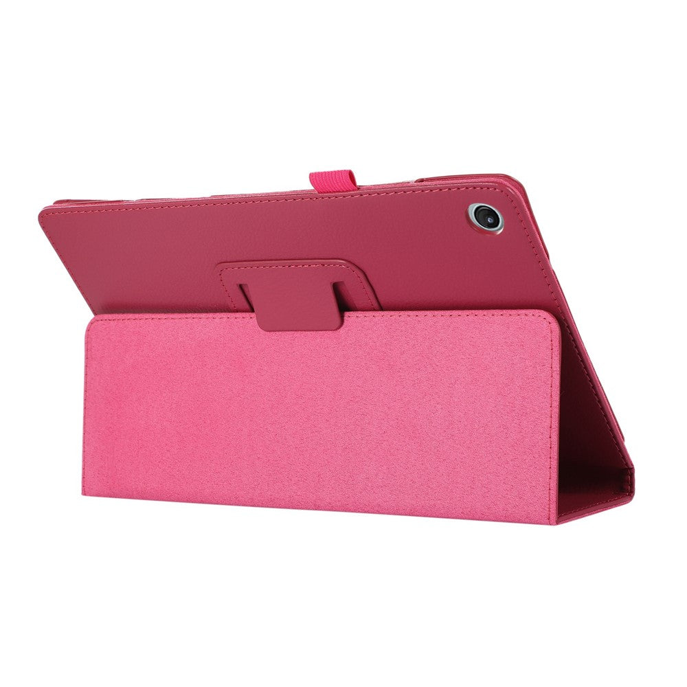 Shockproof Case for Lenovo Tab M10 Plus (3rd Gen) / Xiaoxin Pad 2022 10.6 inch Litchi Texture PU Leather Folio Flip Cover Folding Stand Tablet Case - Rose