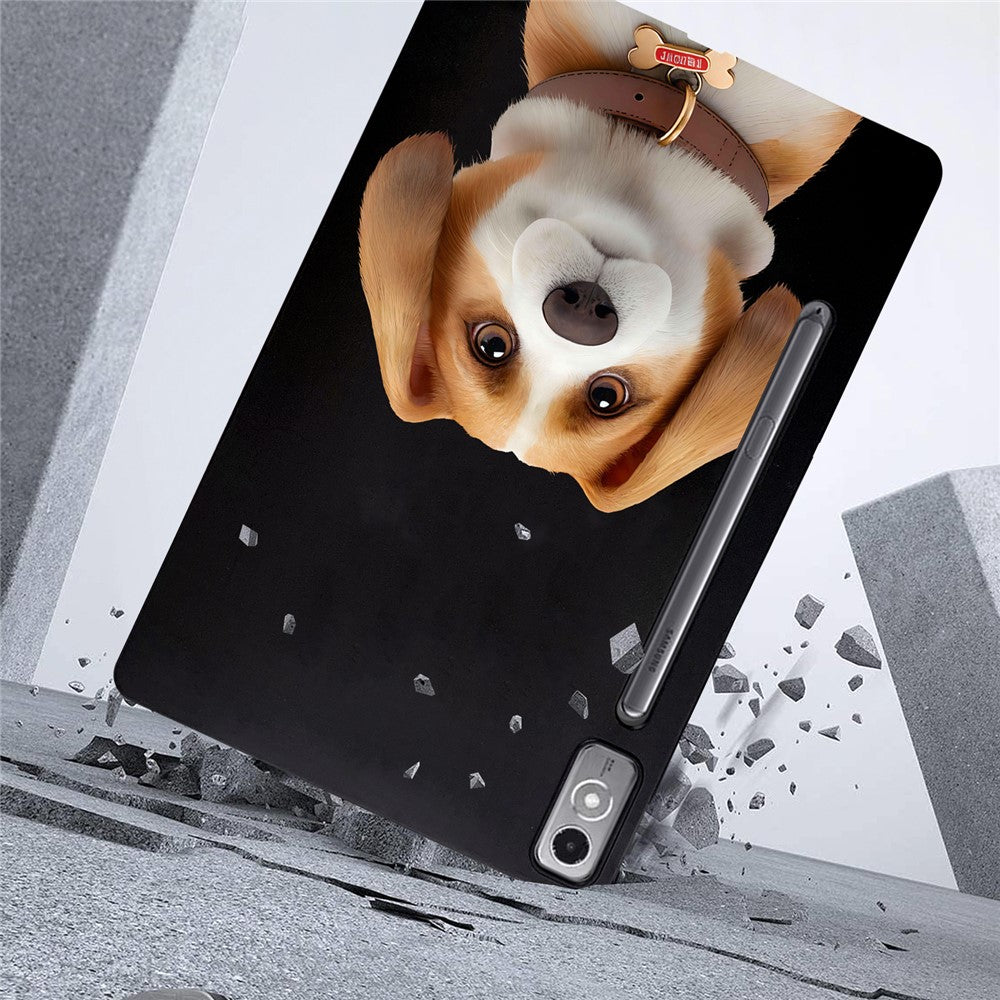 For Lenovo Tab P12 Case Pattern Printing Slim TPU Tablet Protective Cover - Harrier Beagle