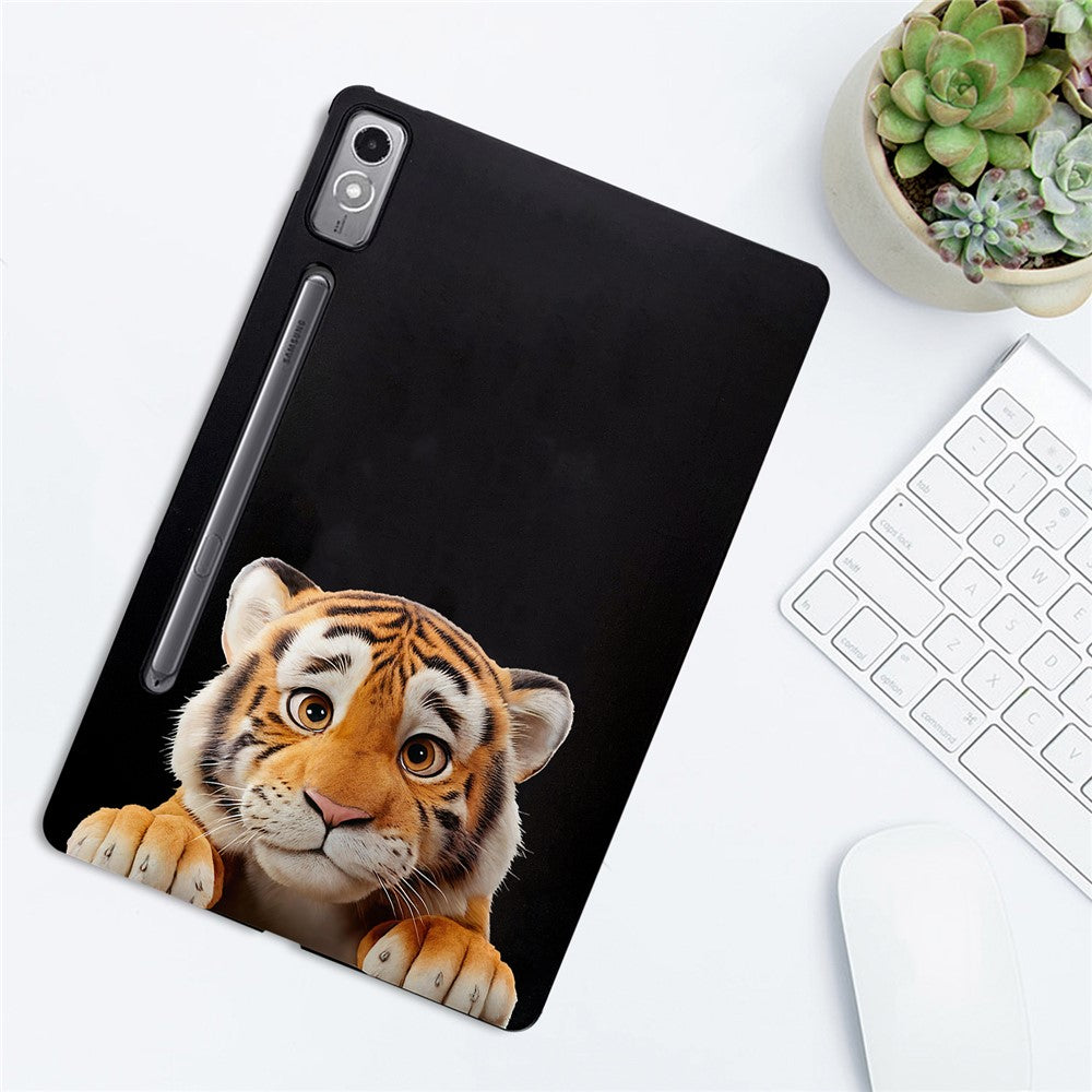 For Lenovo Tab P12 Case Pattern Printing Slim TPU Tablet Protective Cover - Little Tiger