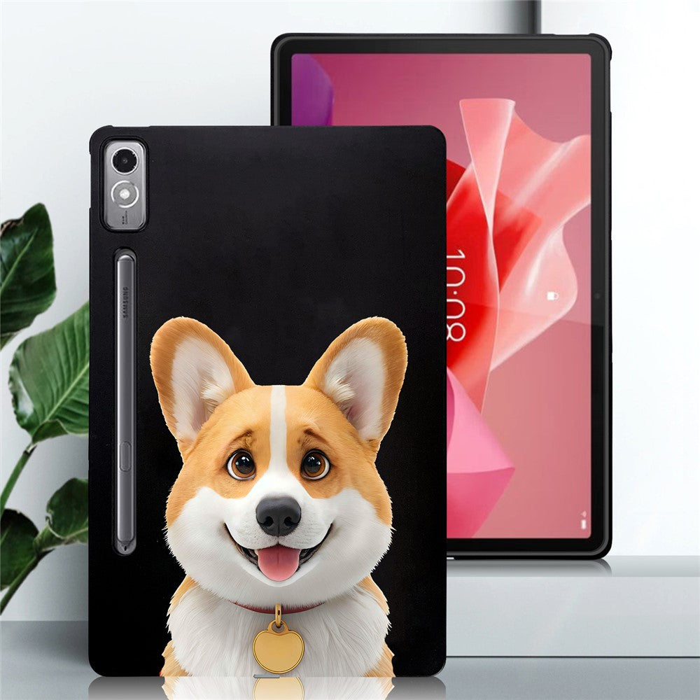 For Lenovo Tab P12 Case Pattern Printing Slim TPU Tablet Protective Cover - Corgi
