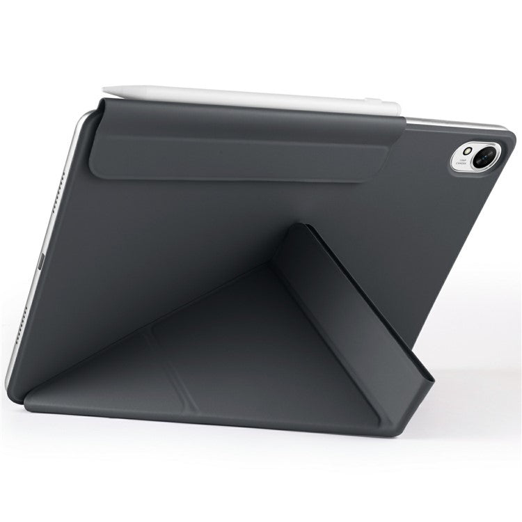 For Huawei MatePad 11.5 S Case PC + PU Leather Origami Stand Magnetic Tablet Cover - Black