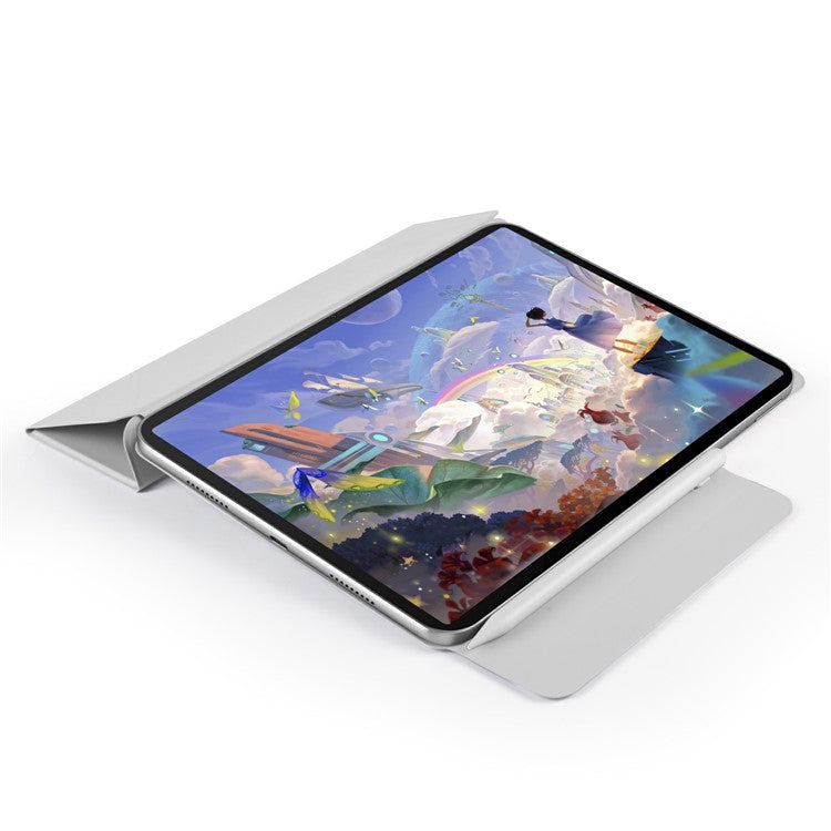 For Huawei MatePad 11.5 S Case PC + PU Leather Origami Stand Magnetic Tablet Cover - Grey