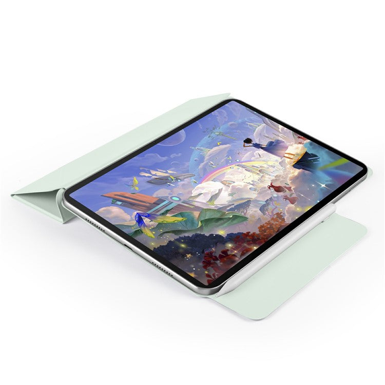 For Huawei MatePad 11.5 S Case PC + PU Leather Origami Stand Magnetic Tablet Cover - Light Green