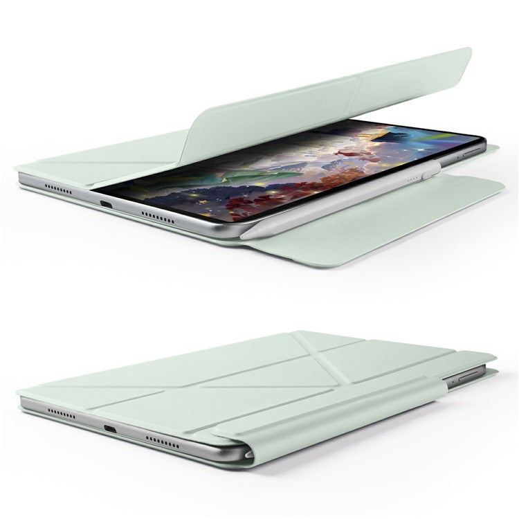 For Huawei MatePad 11.5 S Case PC + PU Leather Origami Stand Magnetic Tablet Cover - Light Green
