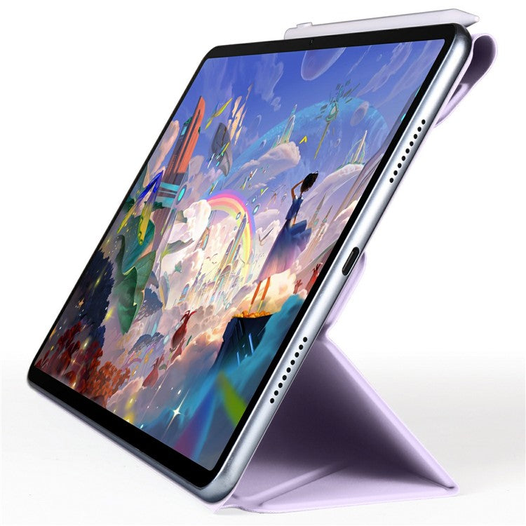 For Huawei MatePad 11.5 S Case PC + PU Leather Origami Stand Magnetic Tablet Cover - Purple