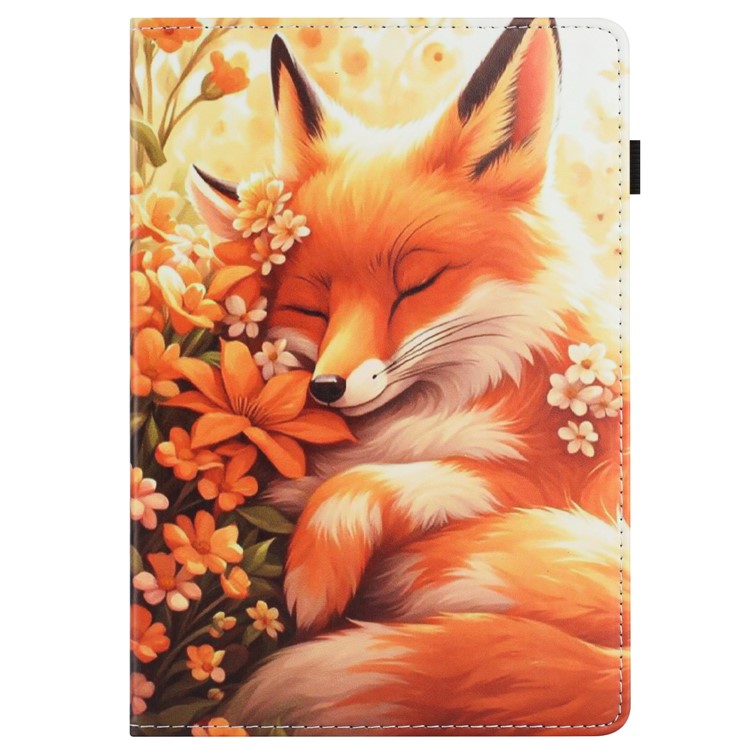 For Samsung Galaxy Tab A8 10.5 (2022) / (2021) Case Pattern Leather Tablet Cover with Auto Sleep / Wake, Card Holder - Flower Fox